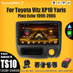 For Toyota Vitz XP10 Yaris Platz Echo 1999 2000 2001 - 2005 Android 15  Multimedia Video Player  Carplay Touch Screen RDS 8 Core CM World