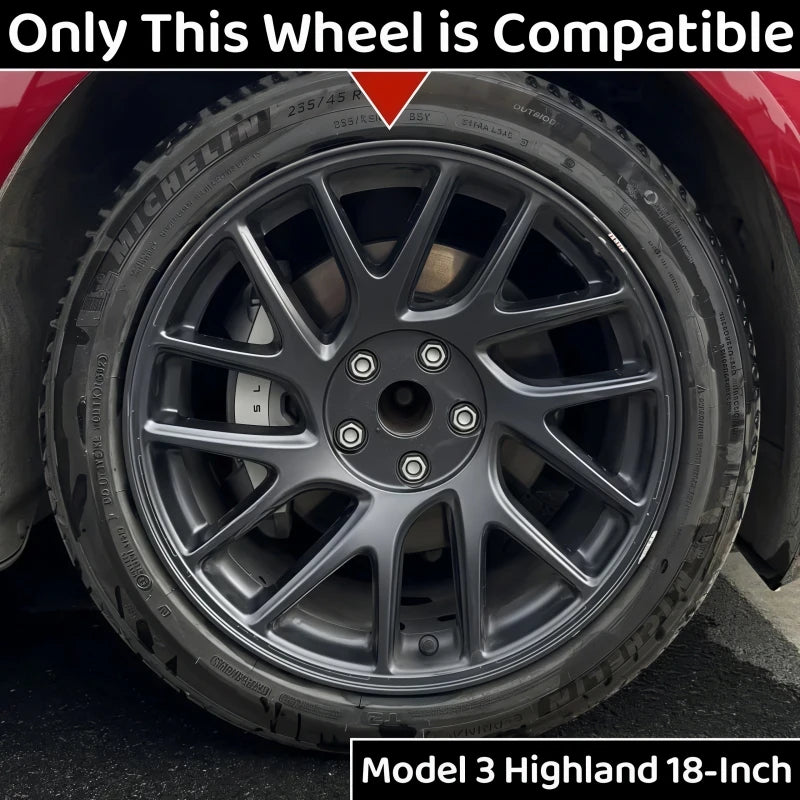 4PCS HubCap for New Tesla Model 3 Highland 2025 18 Inch Performance Replacement Wheel Cap Auto Full Rim Cover Accessories 2024