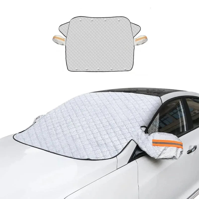Winter Car Windshield Snow Guard, Outdoor Snow Protection Car Cover for Winter and Summer Sunshade, Easy to Install Car Mobile World