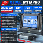 XTOOL IP919PRO Car Diagnostic Tools Bluetooth Wireless ECU Coding Topology Map Bi-Directional OBD Automotive Scan Tool 51+ Reset