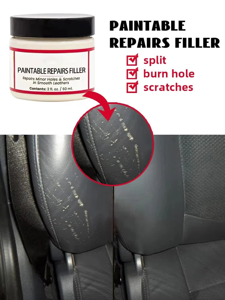 Auto Leather Repair Paste for Car Scratches Cracks Restoration Cream Seat Renovation Filling Compound Car Mobile World