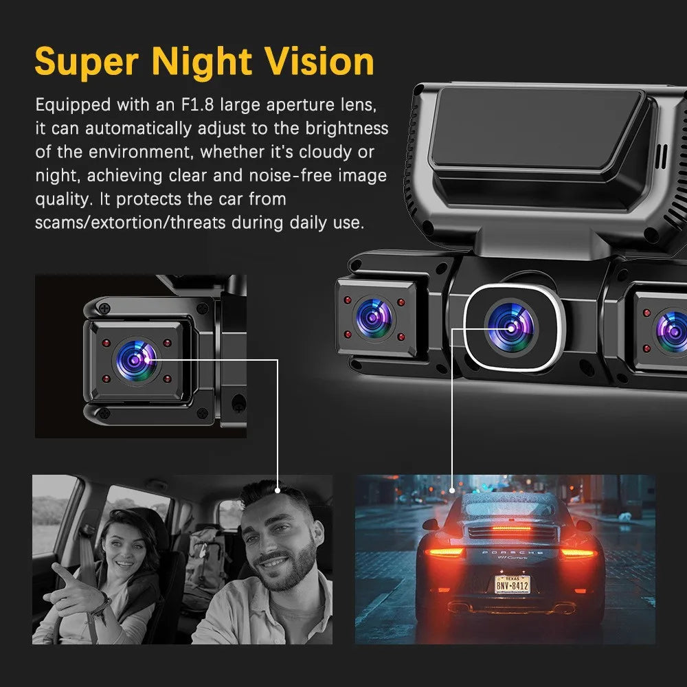 4Camera 360 Degrees Car DVR 1080P Video Recorder WiFi APP DashCam 4Channel Front Left Right Rear View Camera 24H Parking Monitor Car Mobile World