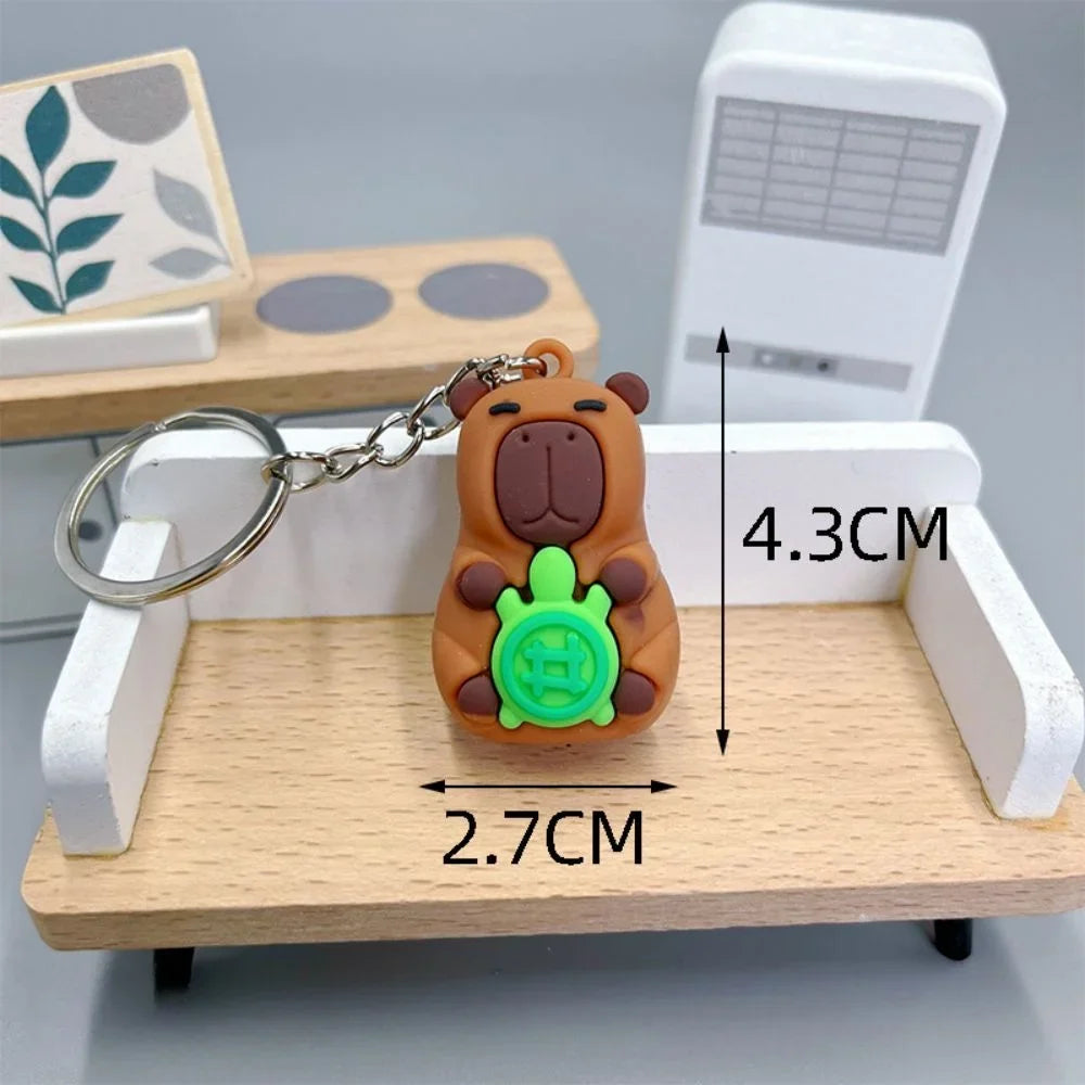 Creative Cute Capybara Keychains For Car Keychain Anime Cartoon Capibala Pendant  Women Doll Keyring Charm Holiday Gifts Jewelry CM World