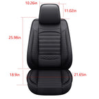 Black & White Faux Leather Car Seat Covers - Universal Fit, Lumbar Support, Waterproof, Anti-Slip, Durable for Cars, SUVs, Truck CM World