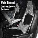 Universal Crystal Rhinestone White Diamond Car Interior Seat Covers Cushion Decoration For Women Ladies Gifts Auto Accessories CM World