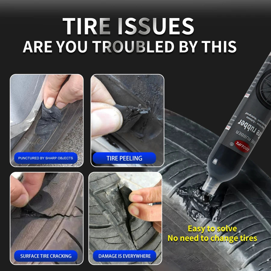Tire Repair Glue Strong Rubber Wear-resistant Non-corrosive Adhesive Tire Sealing Bonding Glue Car Tire Repair Sealant CM World