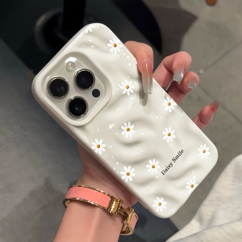 Daisy Flower Candy Color Phone Case For iPhone 15 Pro Max 18 16 17 14 13 Pro Max 13  Plus Soft ShockProof Fashion Luxury Funda