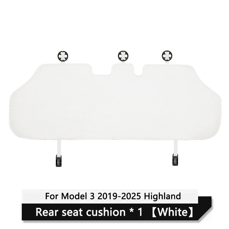 Car Ice Silk Seat Cushion Cover For Tesla Model 3 / Y Juniper 2019-2026 Breathable Comfortable Seat Pad Car Interior Accessories