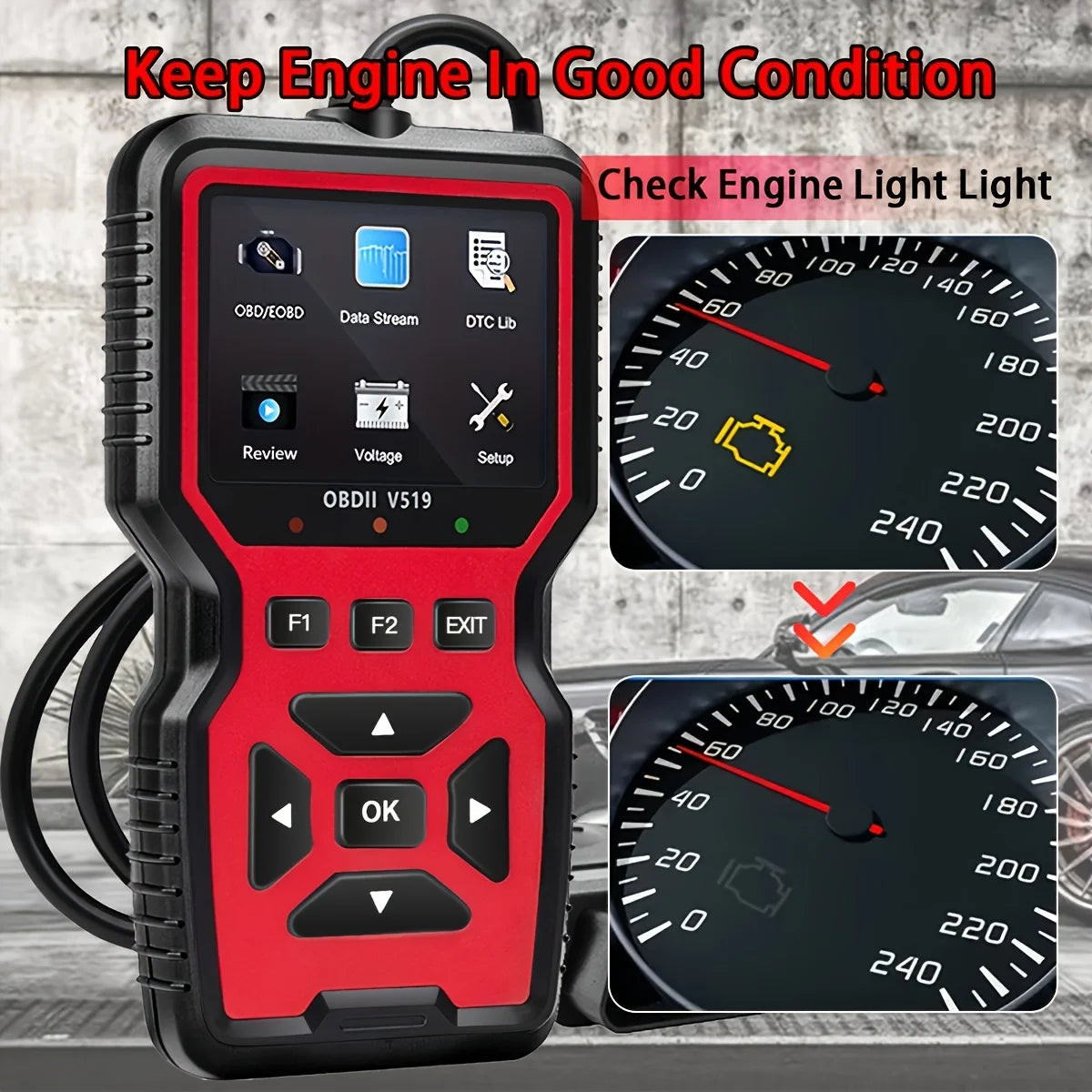 Professional Obd2 Diagnostic Scanner Tool, USB Powered, Engine Fault Detector, Code Reader, Battery Tester, I/M Readiness Status, Code Eraser, Supports 10 Languages, Suitable for All Obd Ii Protocol Cars Manufactured since 19 Car Mobile World