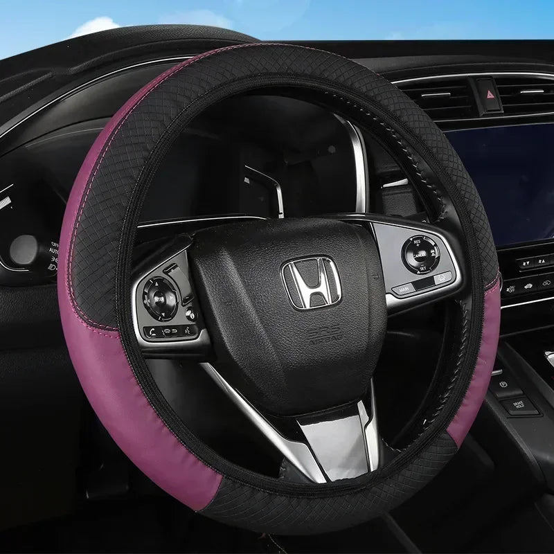 Universal Car Steering Wheel Cover For 37-38cm Steer Wheel Faux Leather Breathable Car Wheel Cover Interior Auto Accessories