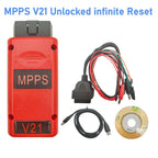 MPPS V21 Unlocked Infinite Reset High Quality Version Full Chip with Breakout Tricore Cable OBD2 ECU Chip Tuning Scanner Tool Car Mobile World