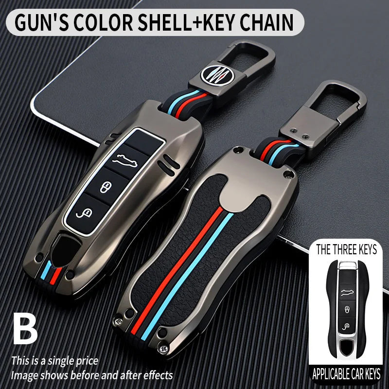 Zinc Alloy Car Smart Key Case Cover Shell Fob for Porsche New Cayenne Panamera 911 992 Taycan Car Protect Interior Accessories CM World