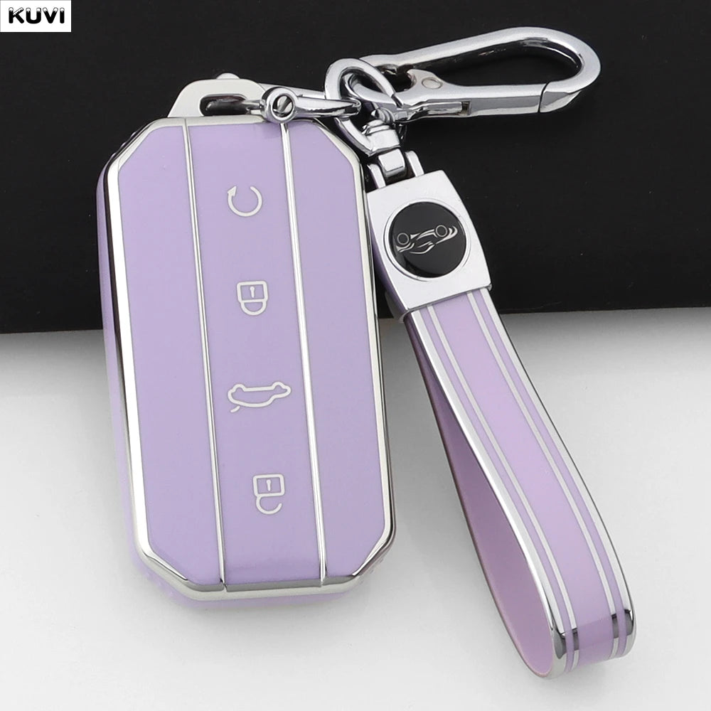 Fashion TPU Car Key Case Cover Shell For Chery Jaecoo J7 J5 7 5 Protection Bag Holder Keychain Keyless Auto Accessories
