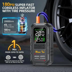 4-IN-1 Car Jump Starter with Air Compressor Peak 5000A Auto Battery Booster 180PSI Air Pump Portable Power Bank Tire Inflator