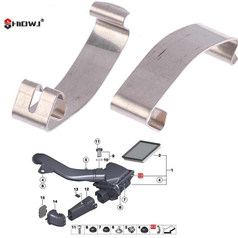 2Pcs 13711716113 Engine Air Filter Housing To Mass Air Flow Spring Clip For F20 3 Series F30 F35