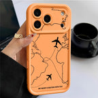 Airplane Route Patterned TPU Phone Case For iPhone 17e 18 17 Pro Max 16e 16 15 14 13 Pro Max Shockproof Soft Silicone Back Cover