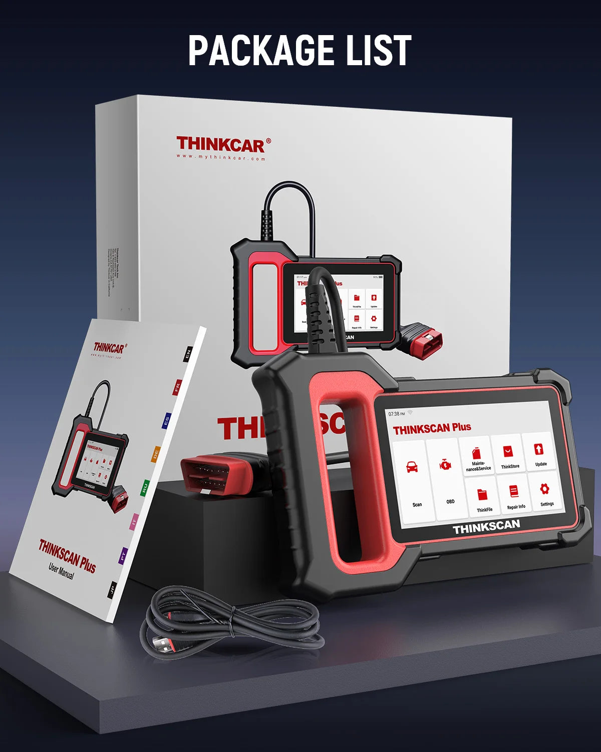 THINKSCAN Plus S7/S6/S4 OBD2 Scanner Car Diagnostic Tool Scan ABS SRS ECM TCM BCM IC AC System Free Reset Service Free Car Mobile World