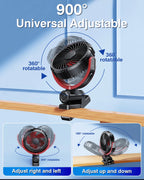 Hipacool Car Cooling Clamp Fan 2000mAh USB Rechargeable Fan Burshless Cooler 900° Rotatable Portable Cooling Tool Car Electronic CM World