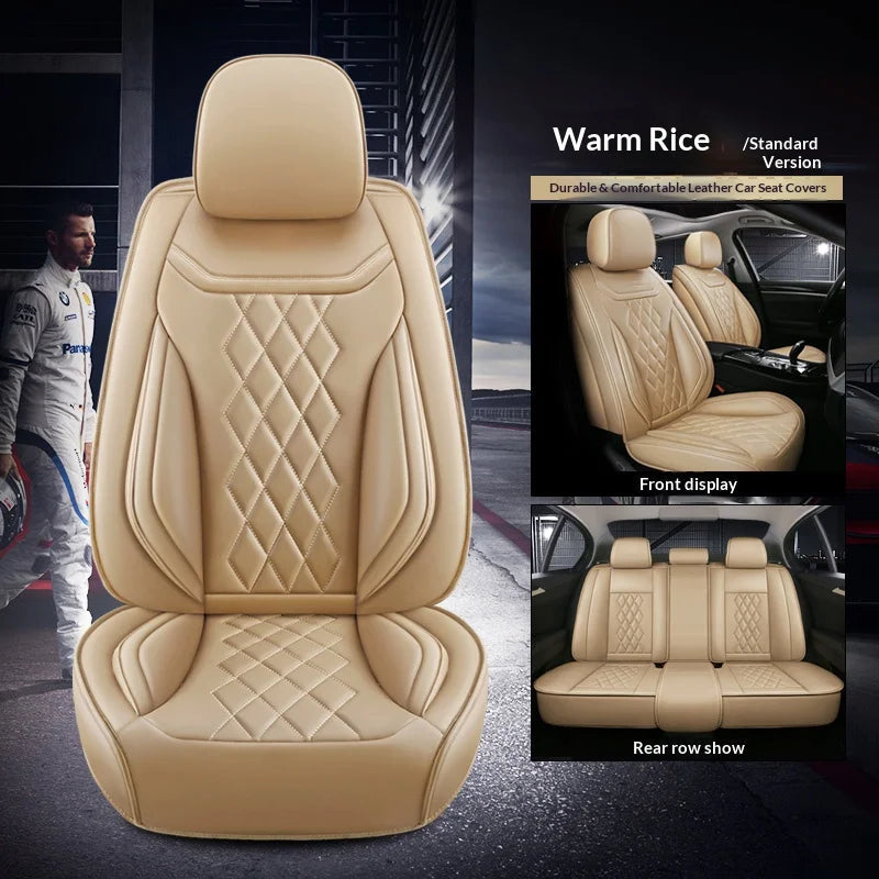 Universal Five-Seater Car Seat Covers Premium Leather Four Seasons Suitable for Most Cars SUVs Off-Road Vehicles CM World