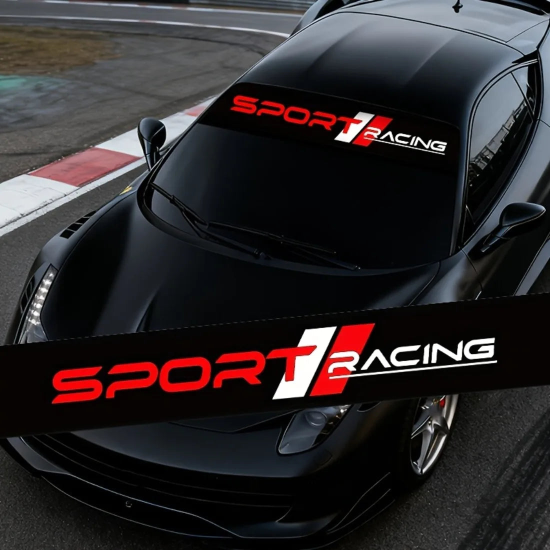 1pc SPORT RACING Car Windshield Decal Waterproof Vinyl Sticker for Car Truck Front Windshield Auto Body Racing Sport Decor