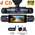 3/4CH 1080P HD  Dash Cam Car DVR Black Box Wide-Angle Lens Front Rear Inside Left Right Parking Mode Loop Recording Car Camera