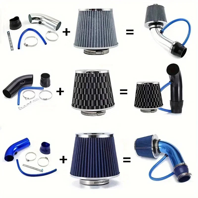 Universal Car Cool Air Intake Kit 76mm Car Refitted Winter Mushroom Head Air Filter Aluminium Automotive Filter Car Accessories CM World