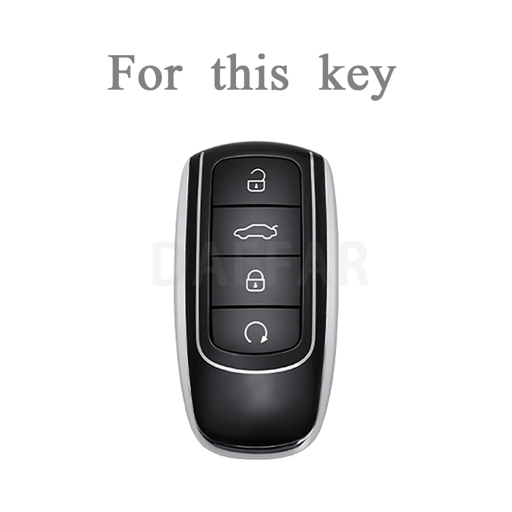 TPU Shell Cover Fob Holder Key Case For Chery Jaecoo J7 7 J8 Omoda 5 C5 Tiggo 8 Arrizo 6 8 Pro Keychain Car Accessories