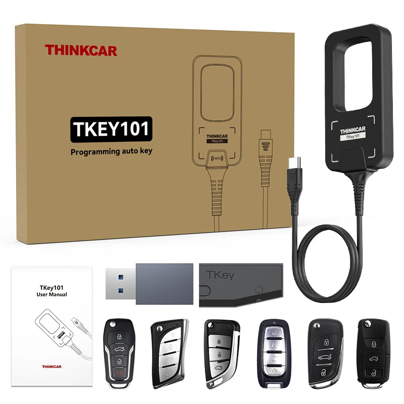 THINKCAR TKEY 101 For MUCAR 892BT 689BT Universal Car Key Programmer with 6 Unit Remote Keys Auto Anti-Theft Systems Programming