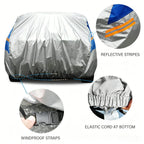 Kayme Car Cover Silver Blue 190T Waterproof Sun-proof Full-car Protection Convenient Universal For SUVs/sedan Hatchbacks