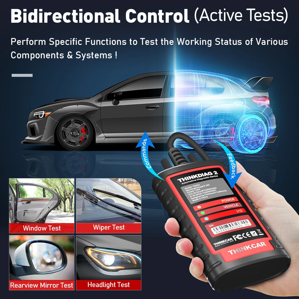THINKCAR THINKDIAG 2 Bidirectional OBD2 Scanner All System Car Diagnostic Tool ECU Coding 15 Service FCA 1 Year free Update Car Mobile World