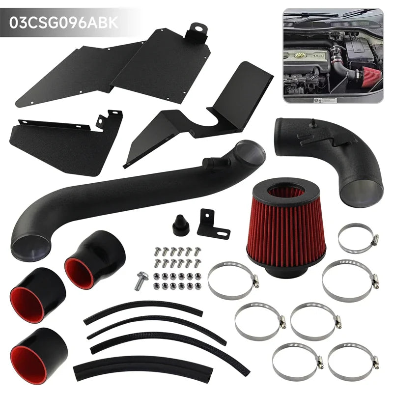 Cold Air Intake System High Flow Air Filter Black Kit Fits for A3 EA888 1.8T VW MK6 GTI Jetta Passat Audi TT 2.0T Engine