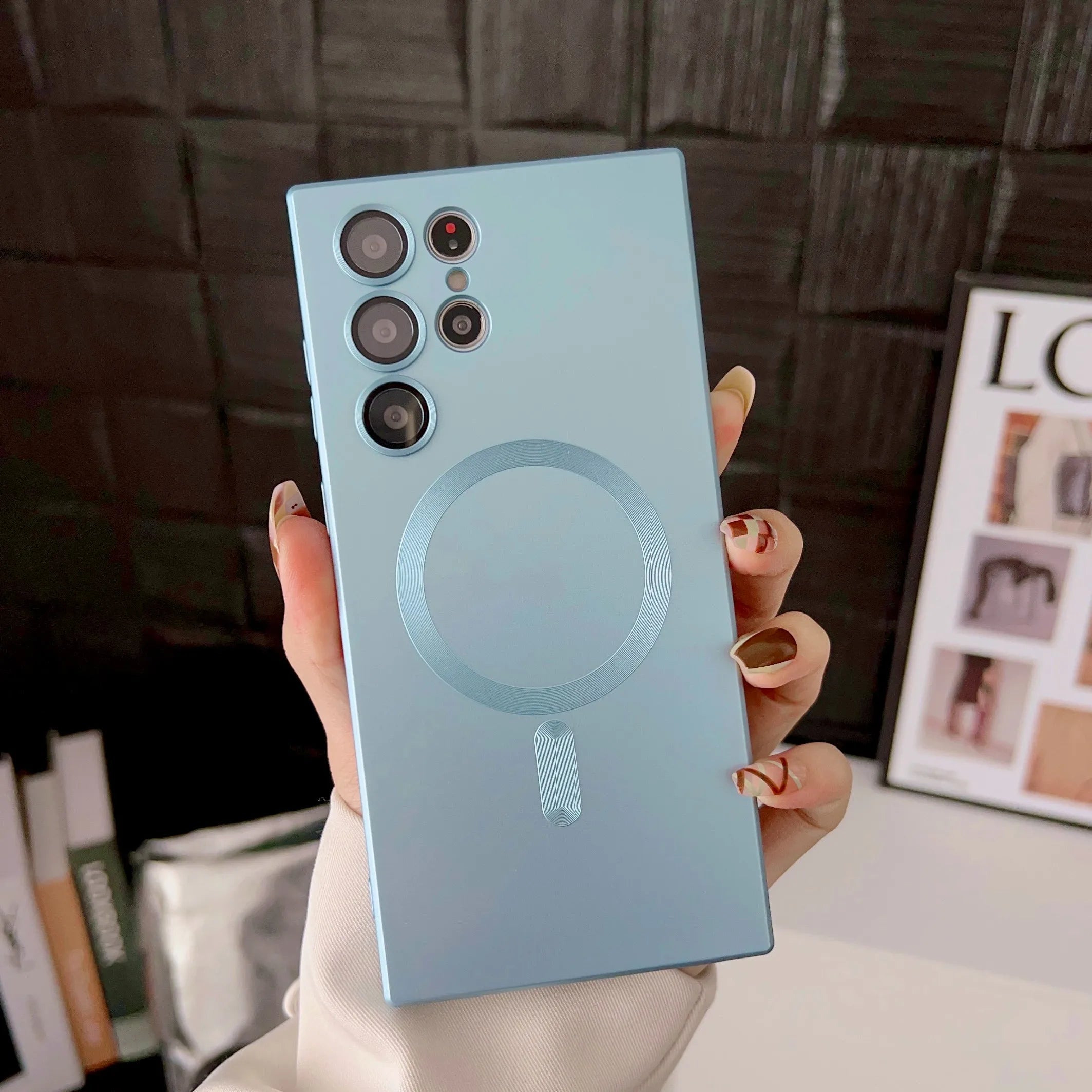 Luxury Magnetic Wireless Charging Case For Samsung Galaxy S26 S25 S24 S23 S 26 25 Ultra Plus Cases Shockproof Soft Phone Cover Car Mobile World