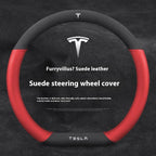 For Tesla Model 3 Model Y Model S Model X Roadster Suede Anti-slip Breathable Leather Car Steering Wheel Cover Auto Accessories CM World