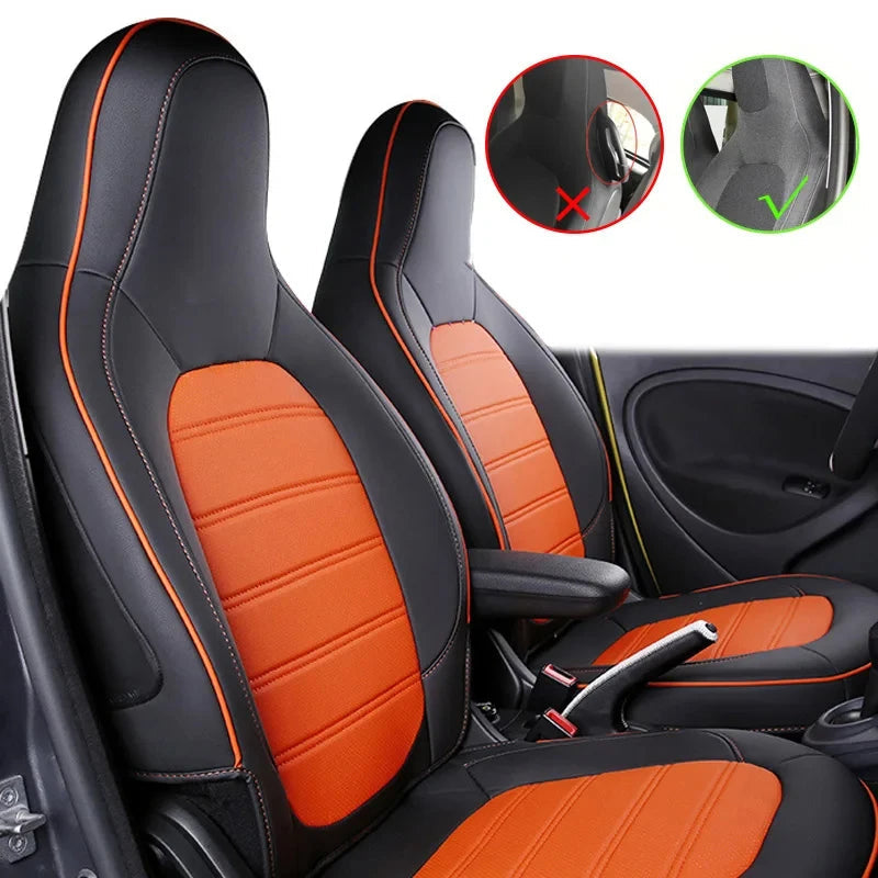 Custom For Smart 453 Fortwo 2015 - 2018 Car Seat Cover Four Seasons Breathable Cushion Decoration Interior Styling Accessories CM World