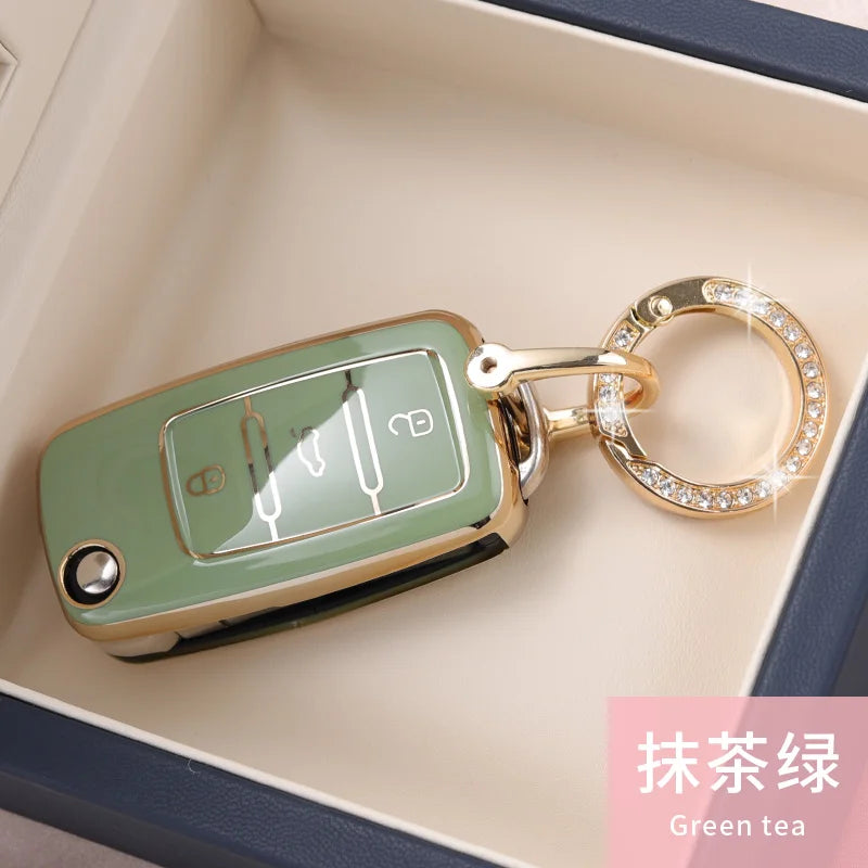 New TPU Car Key Case Cover Protect Shell Bag For VW Volkswagen Polo Tiguan Passat Golf Jetta Beetle Lavida Skoda Octavia A5 CM World