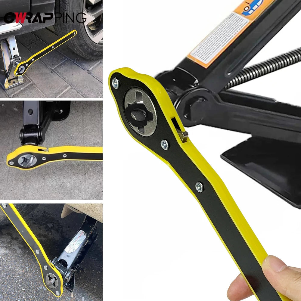 Car Jack Labor-saving Ratchet Wrench Efficient Tire Changing Vehicle Tool Hand-cranked Car Scissor Jack for SUV Auto Accessories CM World