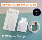 Original XIAOMI 120W Charger Hyper Turbo Charging Cable Mi 17 Pro Max 14T 15T 15 12T Redmi K90 K70 Note 13 Poco F8 F7 Ultra X7 Car Mobile World