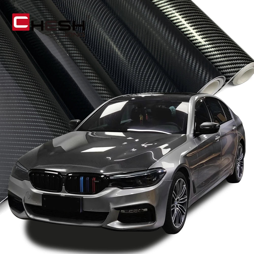 145cmx200cm Carbon Fiber Vinyl Film Car Styling Wrapping Sheet Roll Film Automobiles DIY for Car Hood Roof Stickers Accessories Car Mobile World