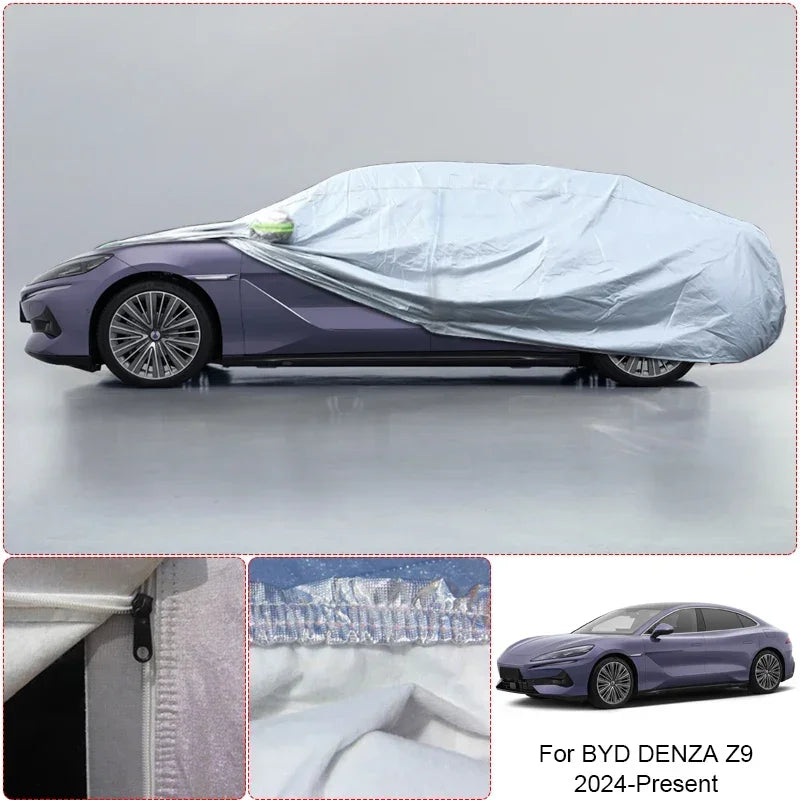 Car Thicken Cover Anti-Rain Snow Waterproof Accessories For BYD DENZA B5 B8 B9 D9 N7 N9 SUPER 3 Z9 Z9GT YANGWANG U7 U8 2023-2025 Car Mobile World