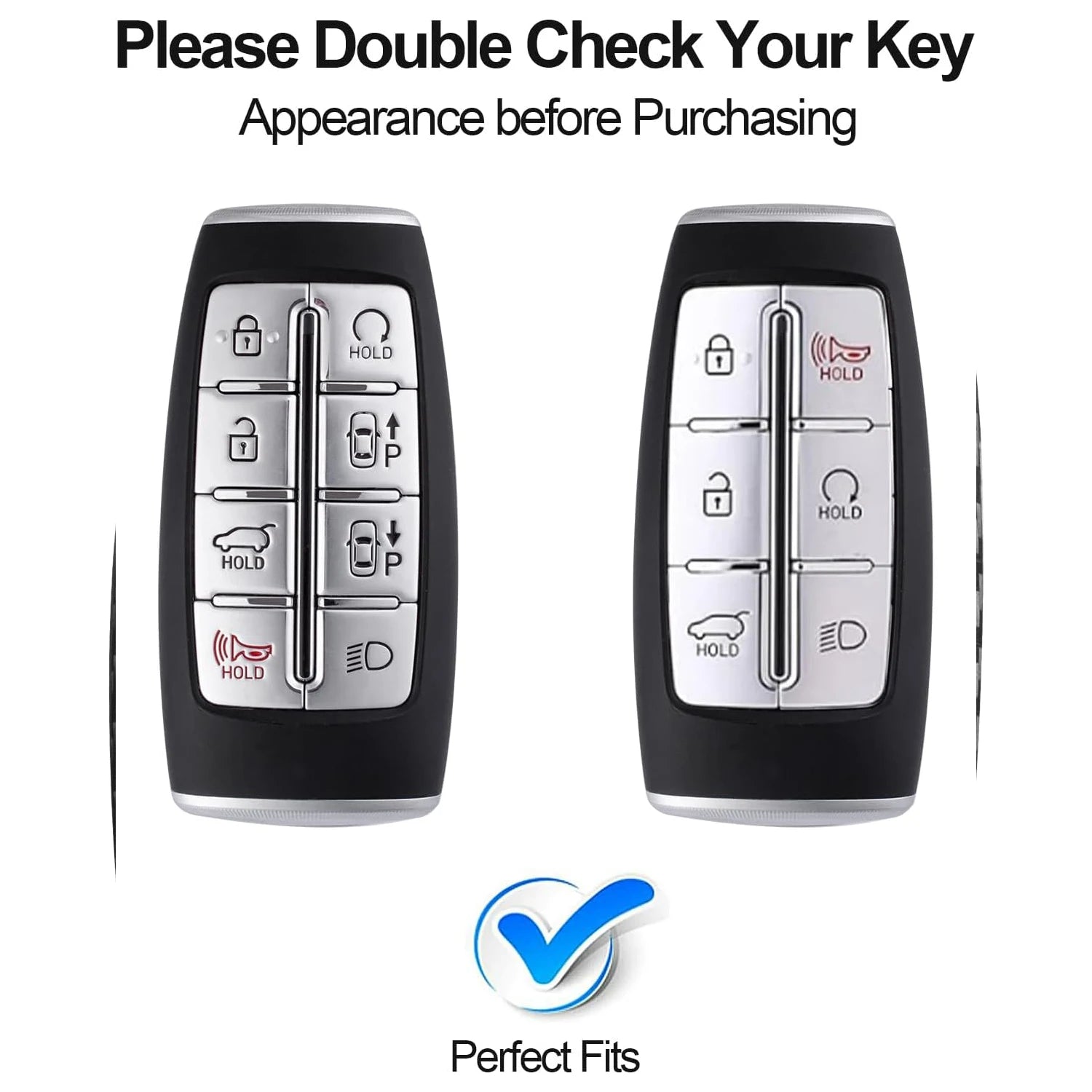 For 8 6 4 Button Genesis Key Cover Carbon Fiber Key Shell For Hyundai Genesis GV70 GV80 GV90 Key Case with Keychain Accessories CM World