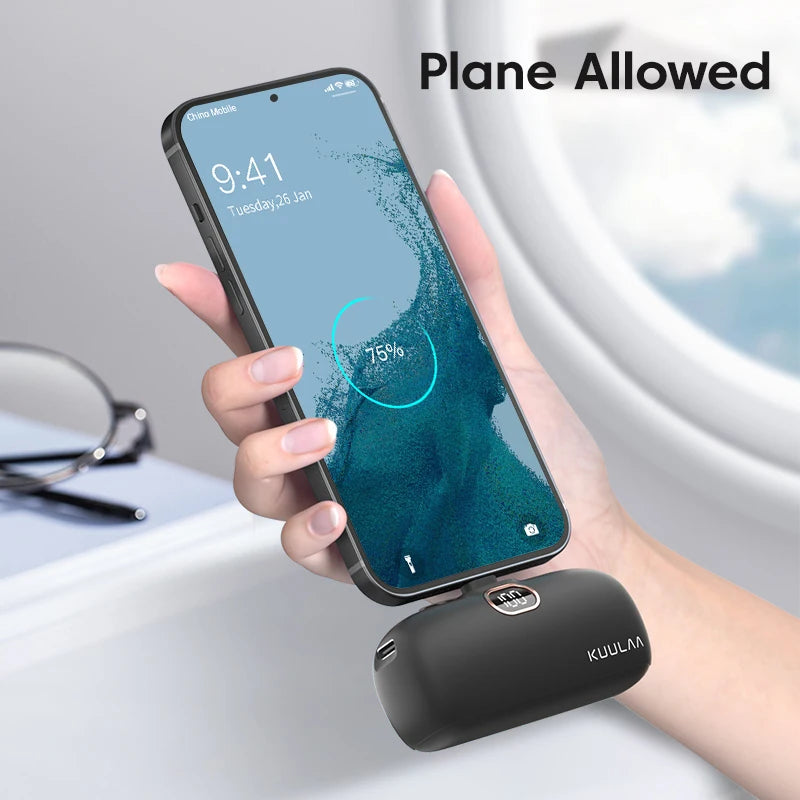 KUULAA Mini Power Bank 5000mAh PowerBank QC PD Fast Charging For iPhone 15 14 13 Batterie Externe Portable Charger For Xiaomi Mi Car Mobile World