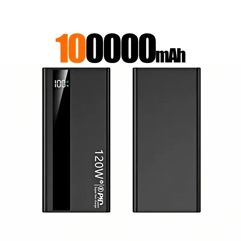 Lenovo 50000mAh Powerbank 120W Super Fast Charging Portable Battery Charger Ultra Capacity LED Digital Display For iPhone Car Mobile World