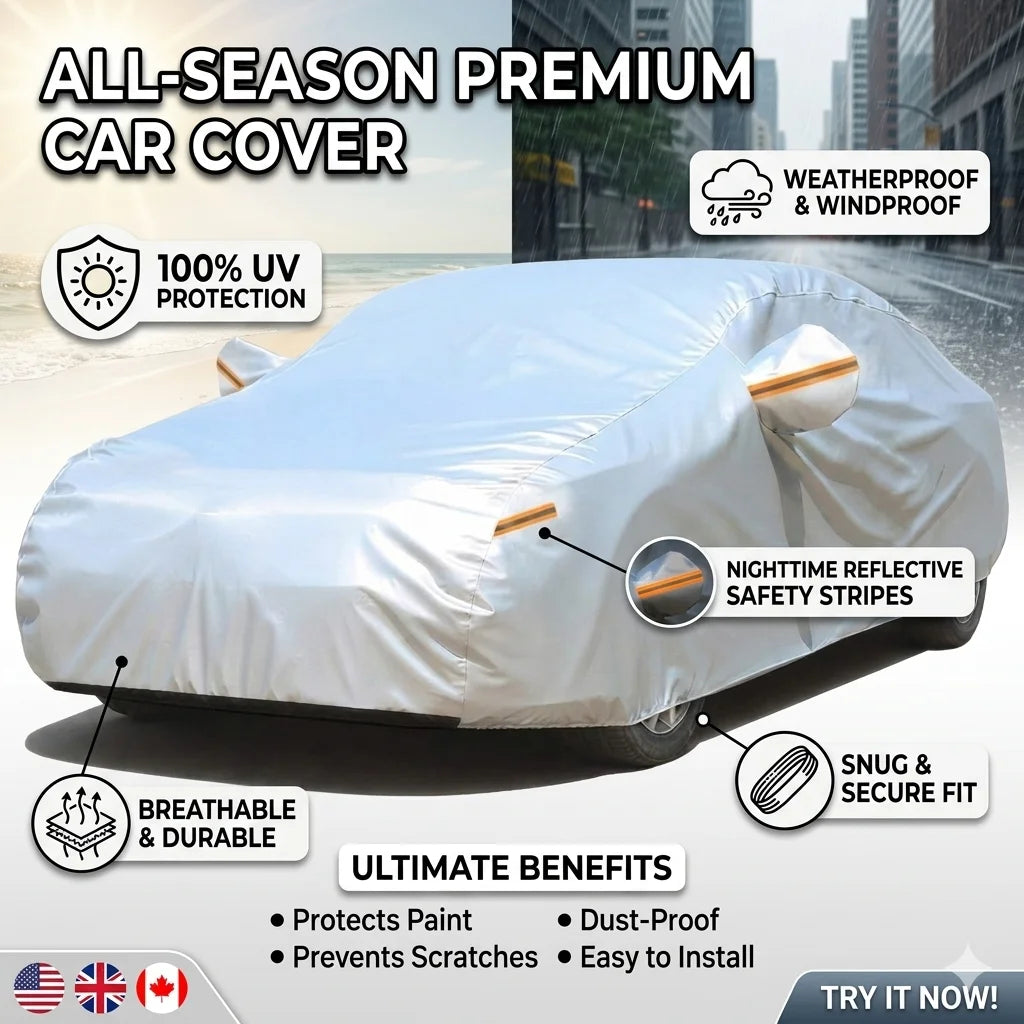 Kayme Outdoor Car Cover Waterproof All-Weather Full Vehicle Protection UV Sun Dust Wind Resistant for Sedan/SUV Car Accessories Car Mobile World