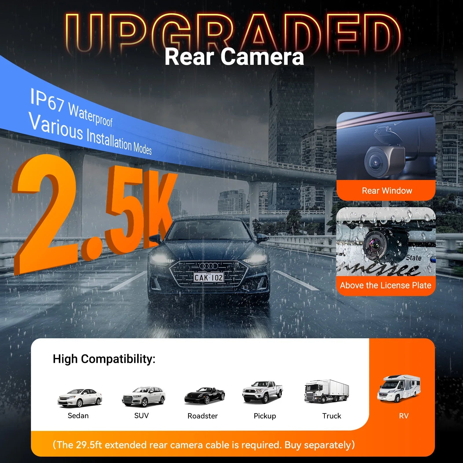 Vantrue N4S DashCam 3 Channel WiFi STARVIS 2 2.7K+1440P+1440 Waterproof Rear Camera HDR IR Night Vision GPS 24h Packing Mode Car Mobile World