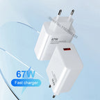 67W USB Fast Charger for Xiaomi 14t 13t 15 14 Ultra Redmi Note 14 13 12 Poco X7 F7 M6 X6 F6 Pro Quick Charge USB to Type C Cable Car Mobile World