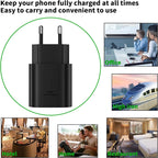 25W USB C PD Super Fast Charger type c Wall Power Adapter USB C to Type C Fast Charging Cable For Samsu Galax S22 S21 S20 Note10 Car Mobile World