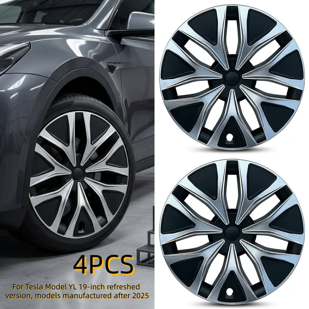4pcs 19" Wheel Hub Caps  for Model YL 2025 2026 Refresh Version Exterior Upgrade Rim Protectors Car Parts Replacement Styling