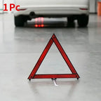 Foldable Car Warning Triangle - 30cm Reflective Emergency Tripod w/Anti-Slip Base & Storage Box, for Roadside Breakdown