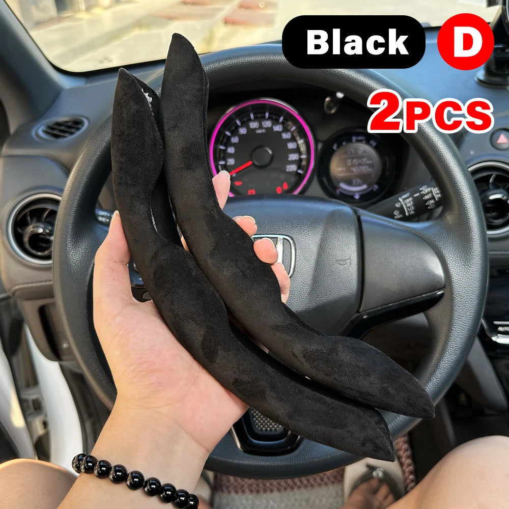 2PCS Universal Car Steering Wheel Booster Leathert Cover Non-Slip Auto Interior Steer Protector interior Decoration Accessories CM World