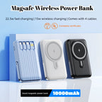 New Magnetic Power Bank 20000mAh Fast Charging Wireless W/ Cables Stand for IPhone Magsafe Powerbank Portable External Battery